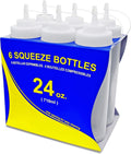 Plastic Squeeze Bottles, 24oz, 6 pk, Clear