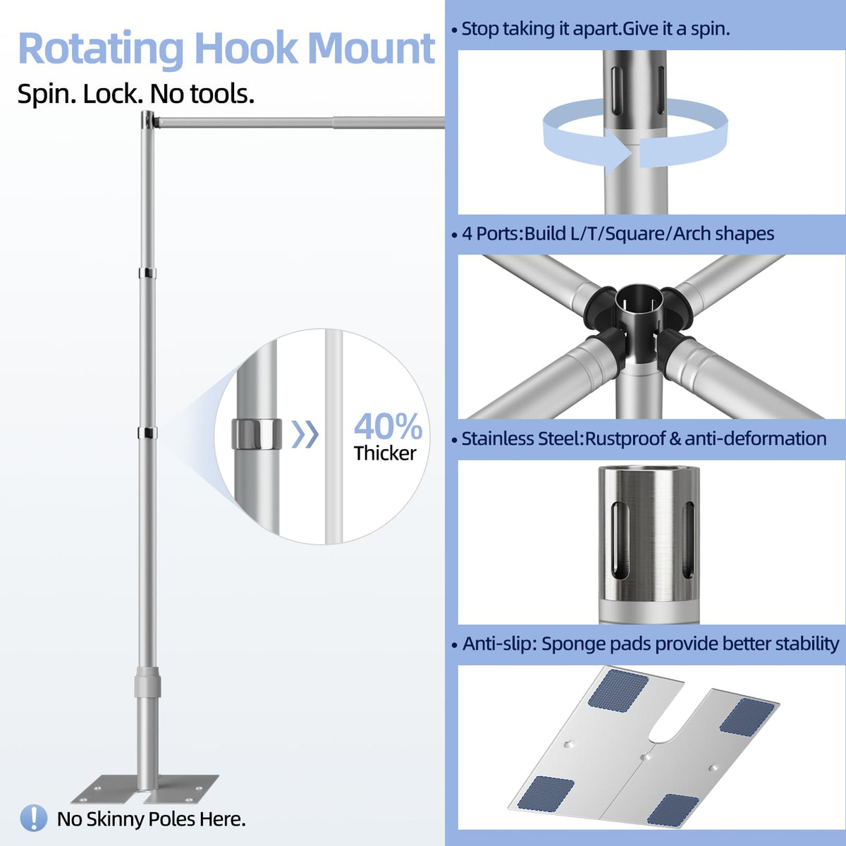 Upgrade Pipe and Drape Backdrop Stand 8.9x10FT Adjustable Photo Stand