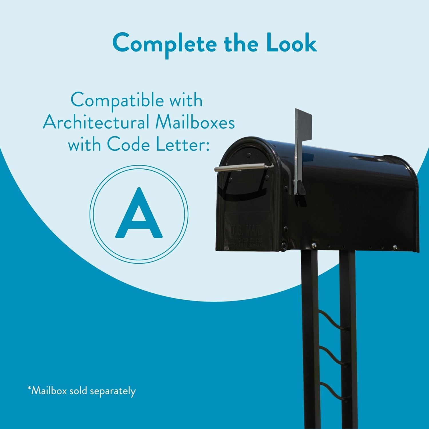 Montroso Galvanized Steel Mailbox Post, Compatibility Code A, MON00BPEC, Black