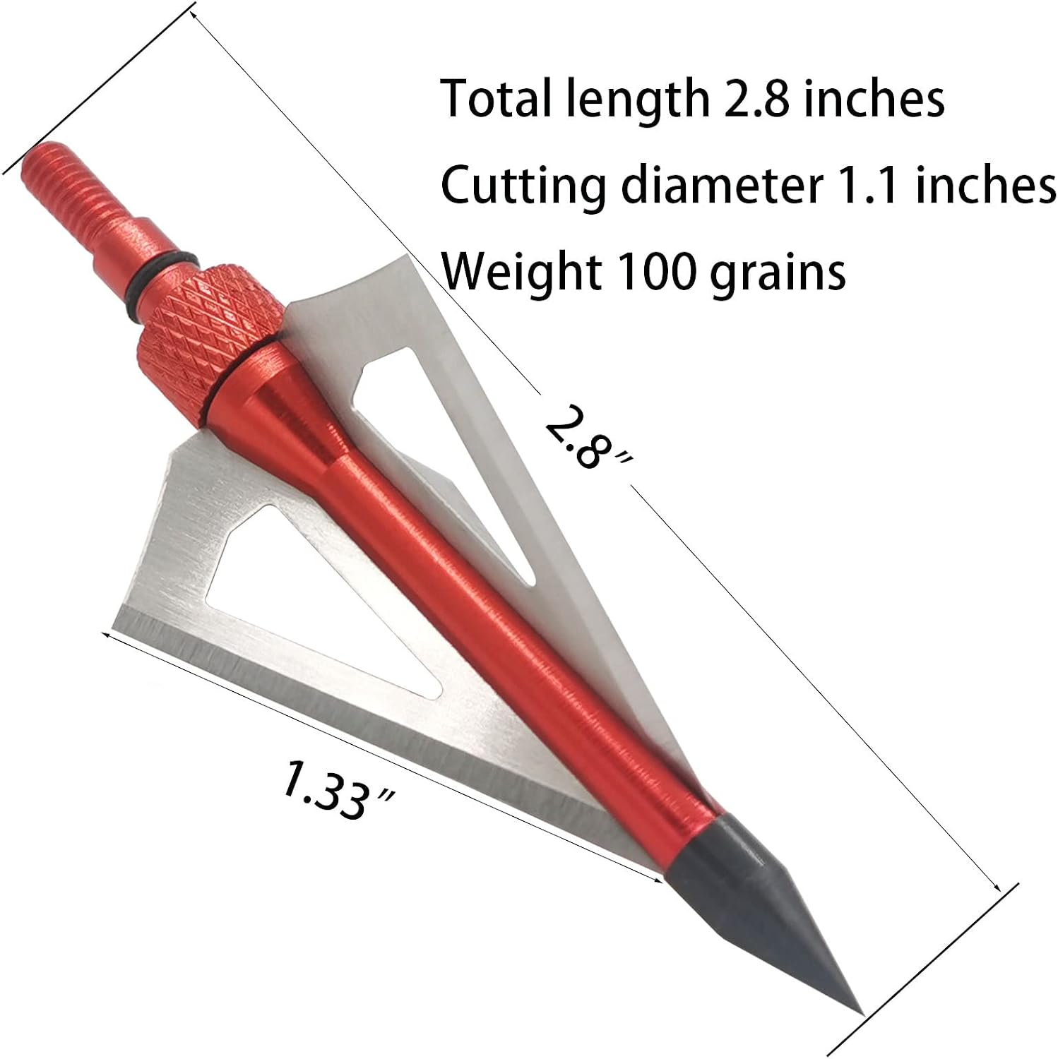 Hunting Broadheads 12PK 100 Grains Screw-in Arrow Archery 3 Blades Hunting Heads Arrow Tips Compatible with Crossbow