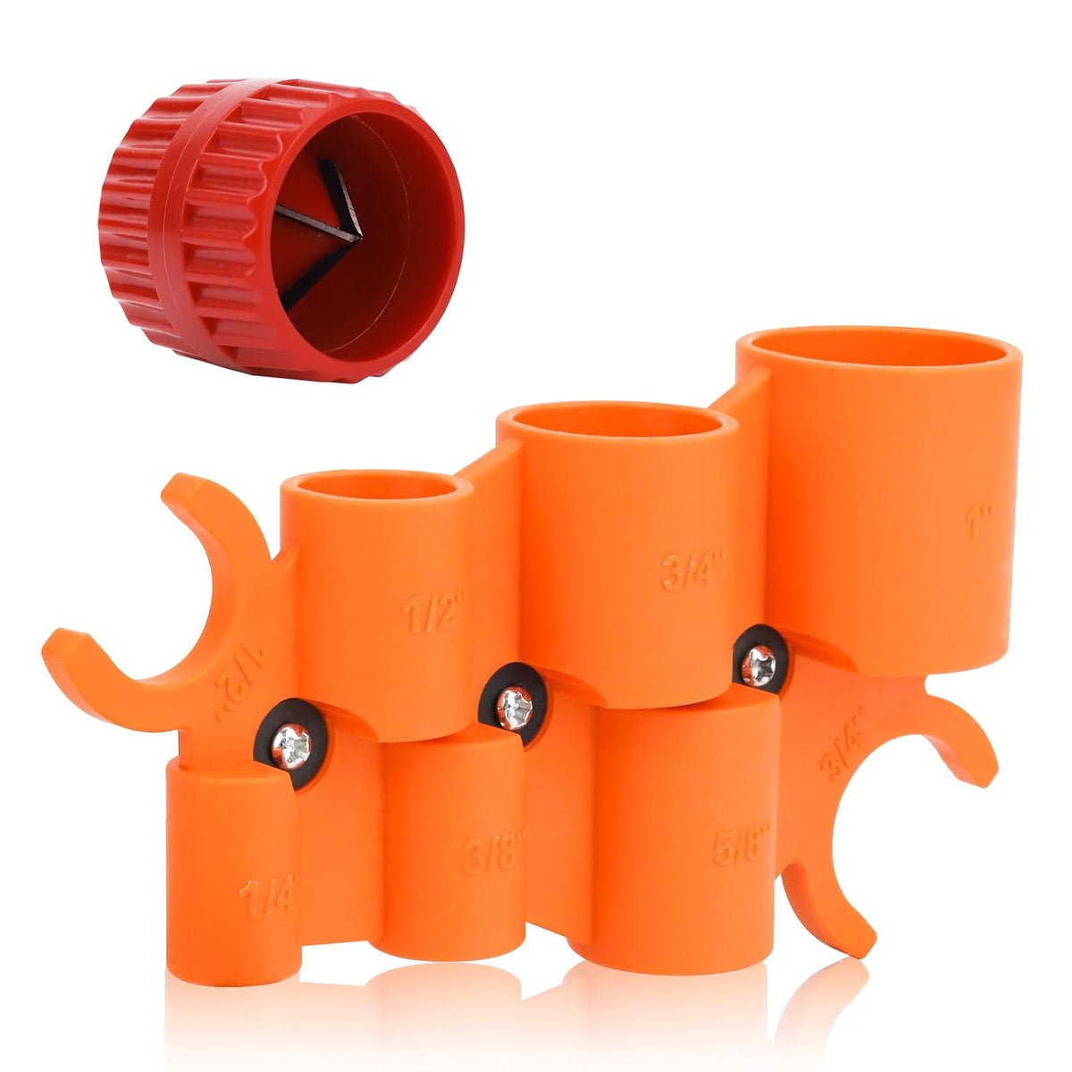 1/4'' - 1'' Depth Gauge with Pipe Deburring Tool Kit, 1/8'' to 1-5/8'' Inner Outer Reamer Pipe Deburring Tubing