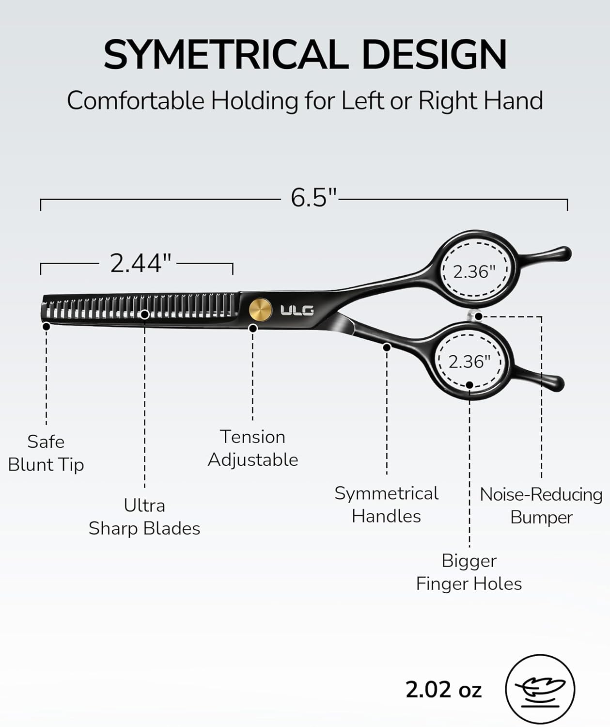 Professional Thinning Shears for Hair Cutting - 6.5’’ Hair Thinning Scissors, Ultra Sharp Japanese Stainless Steel