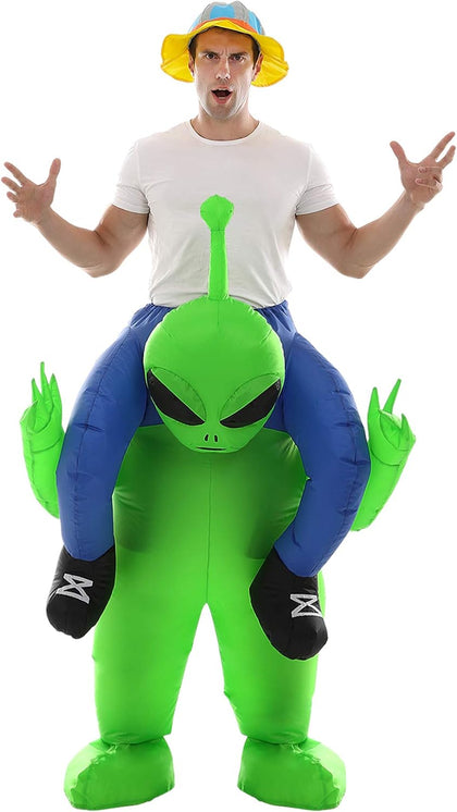 Inflatable Alien Costume for Adults Funny Halloween Ride-On Blow Up Costume | Funny Alien Ride-On Illusion|Durable