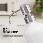 Hand Soap Dispenser for Bathroom, White & Silver