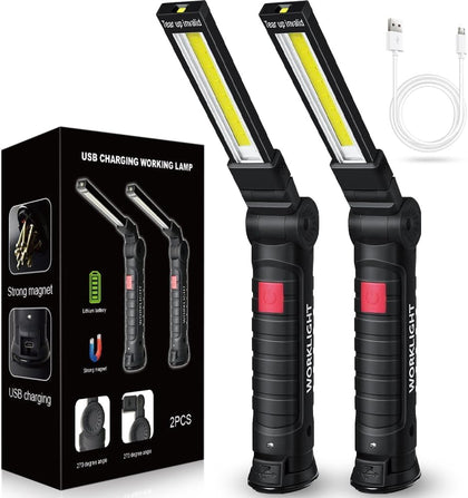 Tool Fathers Day Dad Gifts for Men Him Husband, LED Rechargeable Work Light for Mechanic with Magnetic Base Hook