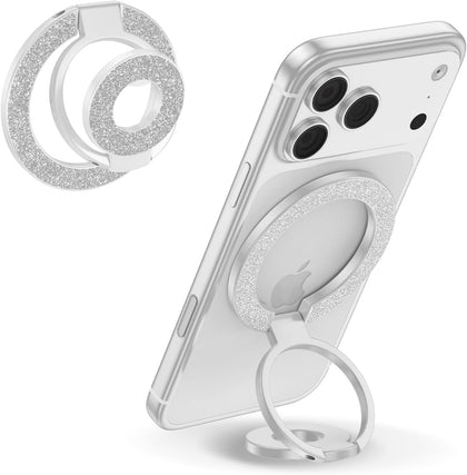 Magnetic Finger Phone Grip Holder Dual-Sided Magnet Gym Finger Ring Loop Adjustable MagSafe Finger Ring for iPhone 17