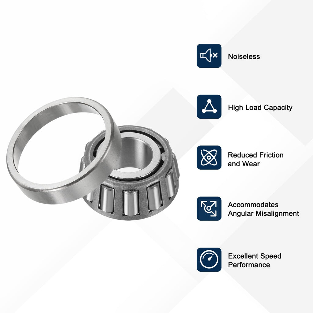 uxcell 02475/02420 Tapered Roller Bearing Cone and Cup Set, 1.25" Bore