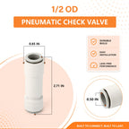 GASHER 1/2OD Pneumatic Check Valve AKH 12-00 White
