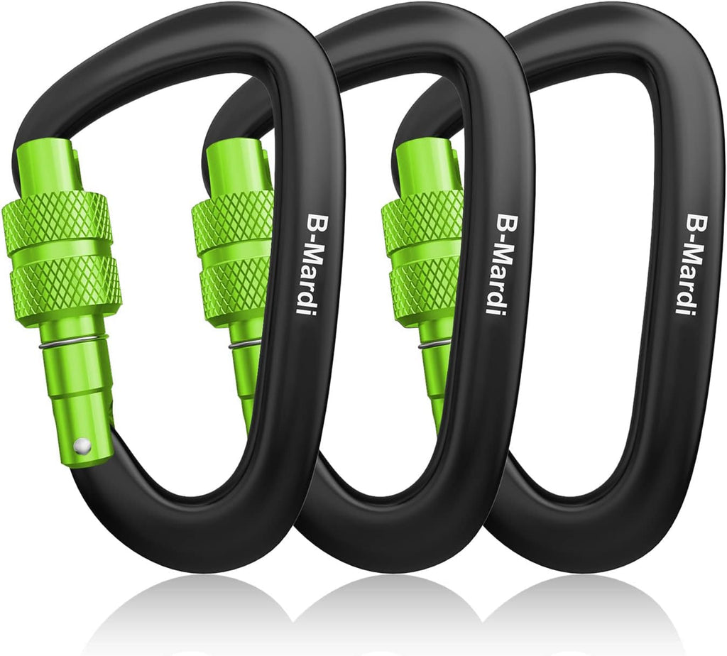 Carabiner Clips Heavy Duty 12kN (2697 lbs)-Lightweight Locking Carabiners for Camping, Hiking, Hammock, Dog Leash