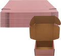 Pink Shipping Boxes 24 Pack 7x6x3 inches, Corrugated Cardboard Mailer Boxes