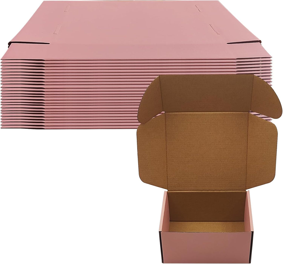 Pink Shipping Boxes 24 Pack 7x6x3 inches, Corrugated Cardboard Mailer Boxes