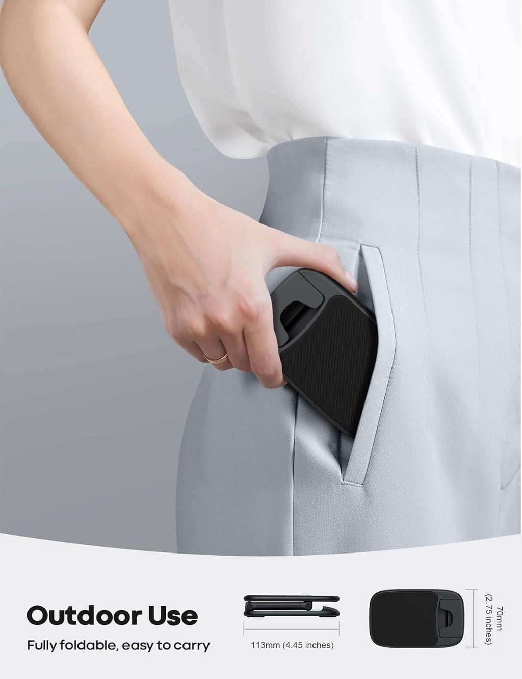 Cell Phone Stand for Desk - [Height Adjustable] Foldable Mobile Phone Holder, Portable Stand for iPhone 17 16 15 14