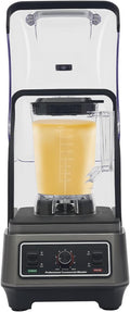 Commercial Blender, Quiet Blender with Soundproof Shield, Black for Kitchen