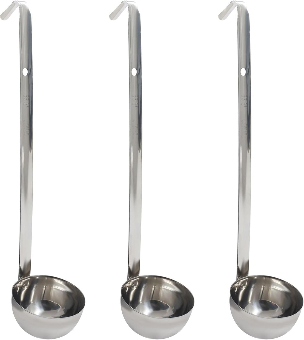 3 Oz Stainless Steel Ladle, 3 Pcs, 9" Long Handle Length