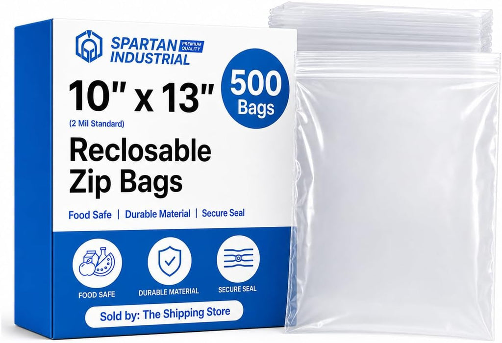 10” X 13” (500 Count) 2 Mil Clear Reclosable Zip Plastic Poly Bags