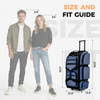 90L Rolling Duffle Bag with Wheels and Handle