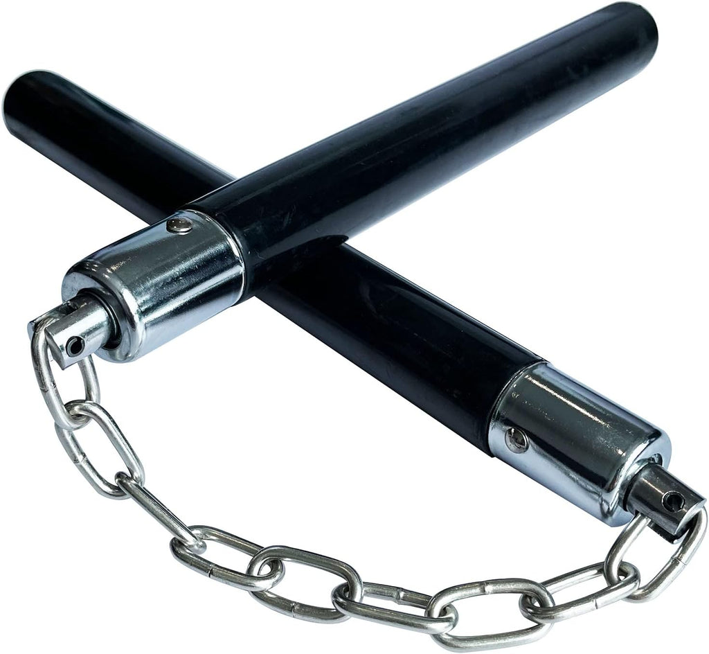 Safe Solid Rubber Nunchucks Nunchakus with Steel Chain and Bearing Ball System only for Adults and Professionals