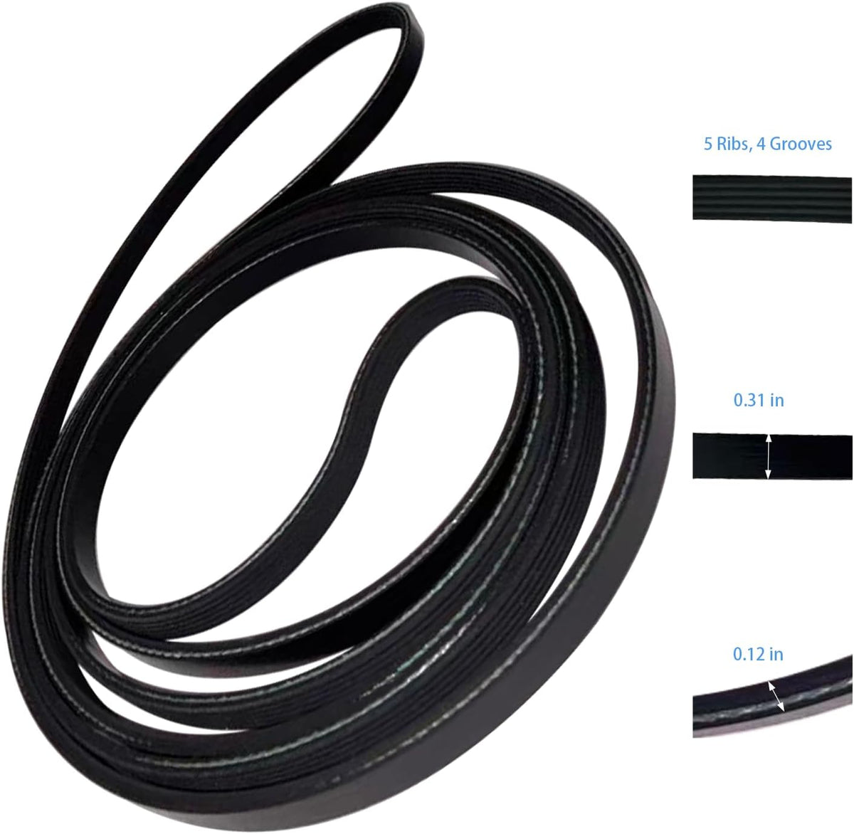 Dryer Drum Drive Belt FitsDryer Belt 92"× 5/16" Drum Drive Belt Compatible with Samsung DV210AEW/XAA DV45K6500EV/A3 DV40J3000EW/A2 DV218AEB/ XAA DV220AEW/XAA DV419AEW/XAA DV330AGW/XAA Series