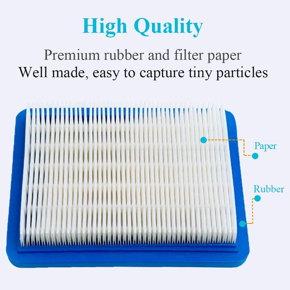 10 Pack 491588S Air Filter + 394358 Fuel Filter Compatible with 491588 4915885, Toro 20332, Craftsman 33644, Pro