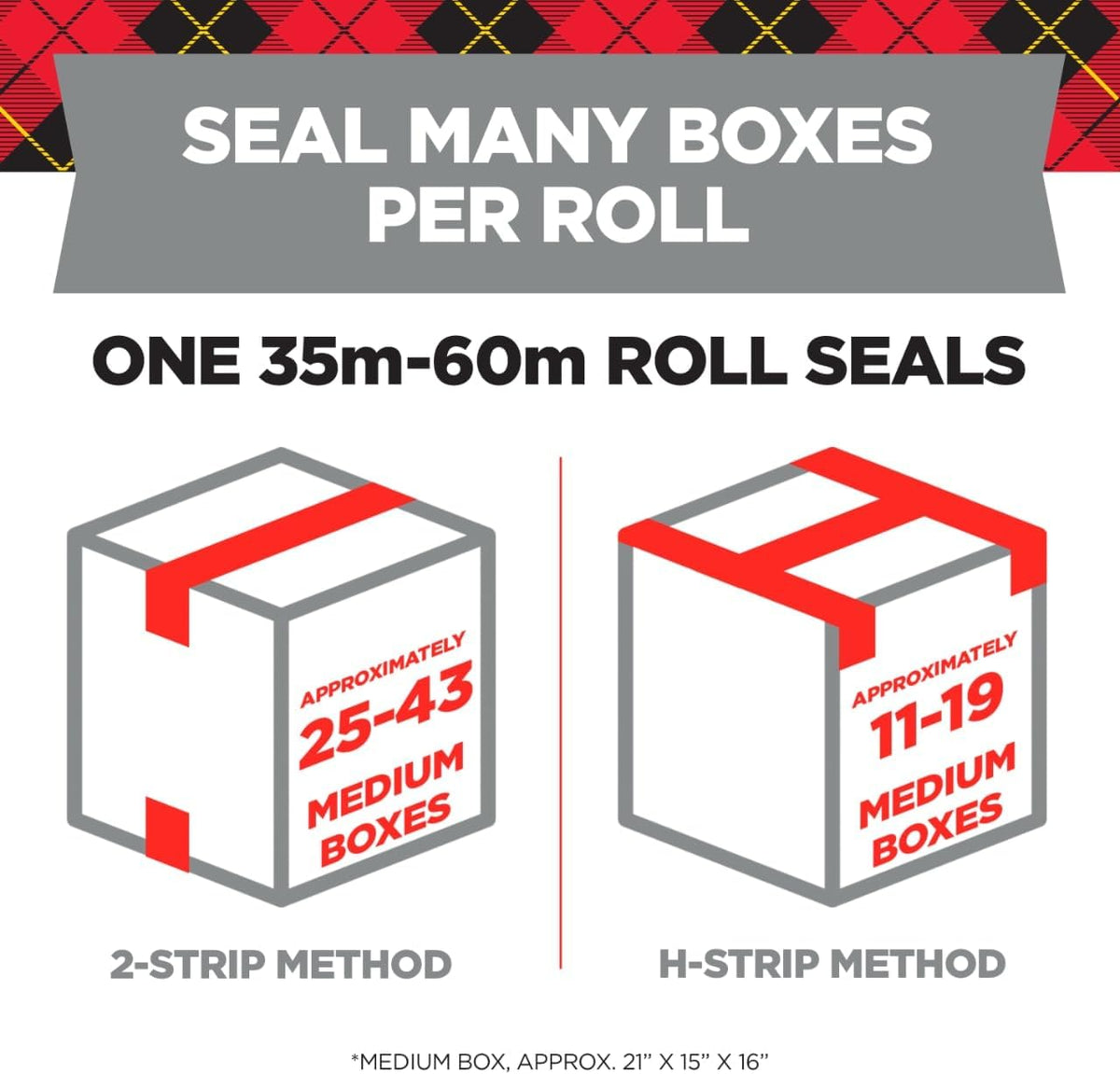 Lightweight Shipping Packaging Tape, 1.88 Inches x 54.6 Yards, 3 Rolls (3350-3)