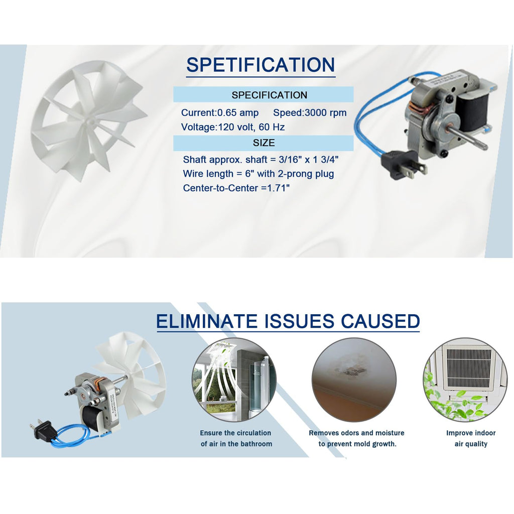 BOJACK Bathroom Vent Fan Motor 120V 60Hz 1A Compatible with Nutone Broan,663, 668, 662,688,659