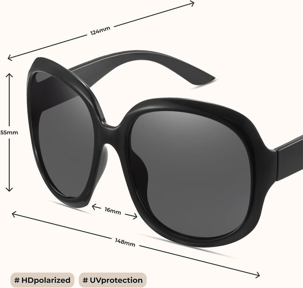 Bug Eye Oversized Polarized Sunglasses Womens, Trendy Retro Sun Glasses for Women 2025, Oversized UV Protection Shades
