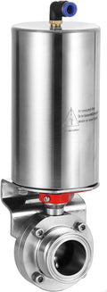 2" SUS304 Tri Clamp Sanitary Pneumatic Dust Butterfly Valve with Single Acting Pneumatic Actuator