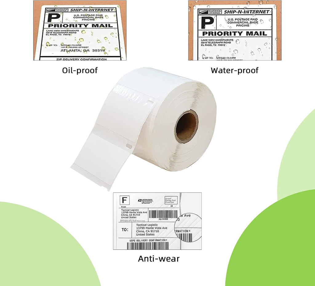 Compatible 2-1/4" x 1-1/4" Direct Thermal Labels Replacement for DYMO 30334 Barcodes Address Postage, Compatible with