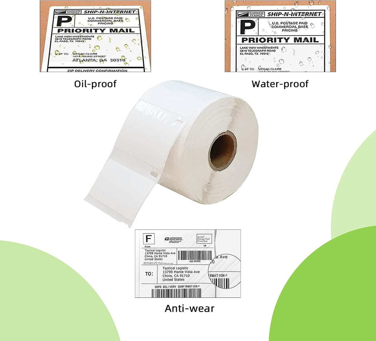 Compatible 2-1/4" x 1-1/4" Direct Thermal Labels Replacement for DYMO 30334 Barcodes Address Postage, Compatible with