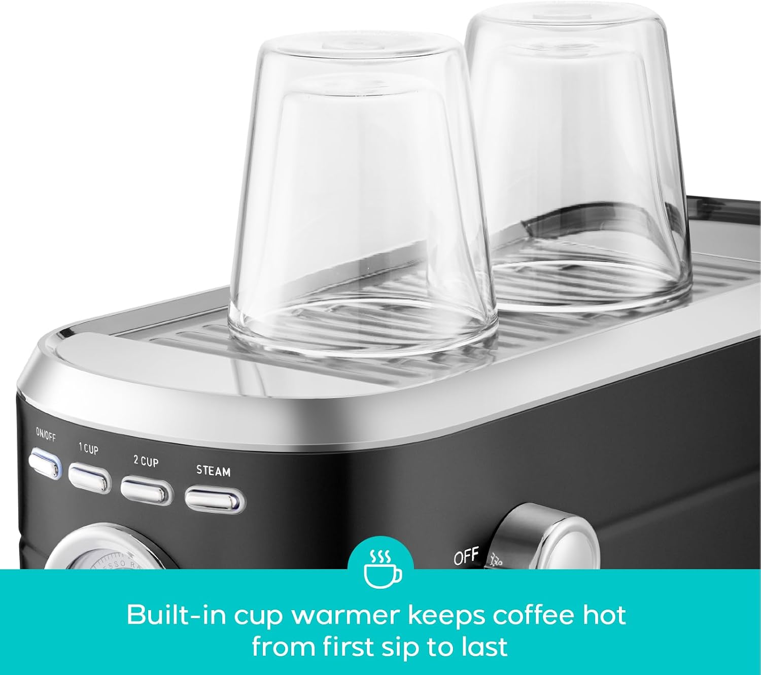 CM5418 Espresso Machine, Espresso Coffee Maker with Steam Wand | Stainless Steel, 20-Bar Pump, Built-in Pressure