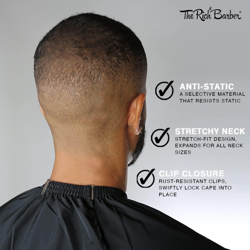 360 Barber Cape - Lightweight Professional Hair Cutting Apron - Water Resistant Cloth Haircut Gown - Universal Fit
