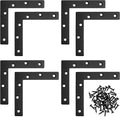 Flat L Brackets for Wood, 8 Pack Heavy Duty Brace Corner Brackets, 120mm x 120mm x 2mm