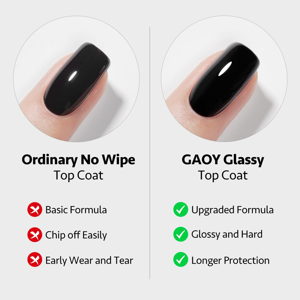 16ml Gel Top Coat, Builder Gel and Base Coat Set, 3 Pcs | Clear Glossy No Wipe Gel Top, Base Coat and Builder for Gel