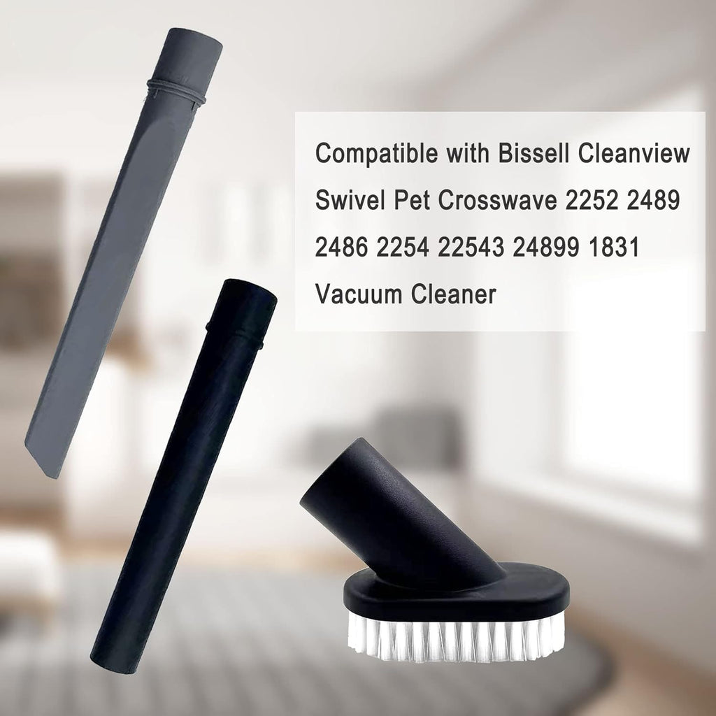 Vacuum Attachments Accessories Cleaning Kit Crevice Tool+Wand Plastic+Dust Brush Compatible for Bissell Cleanview