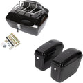 Universal Motorcycle Trunk Luggage Storage Box & Hard Saddle Bags Saddlebags w/Mounting Kit Compatible with Harley