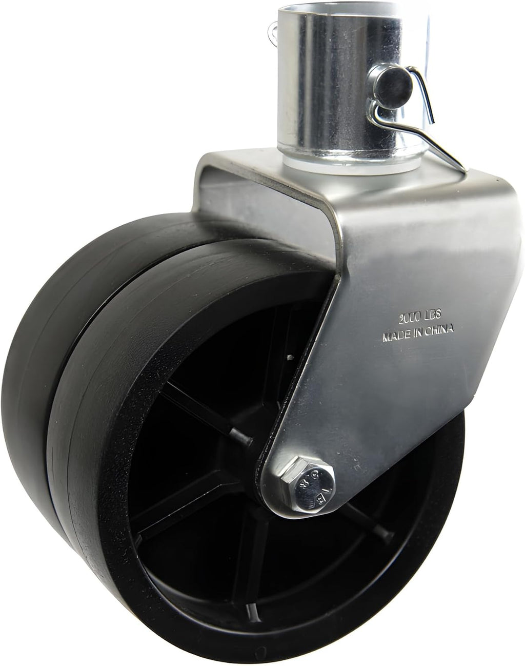 6" Trailer Tongue Jack Double Caster Wheel 2000lbs Capacity, with Pin, Swirl Jack, Dual