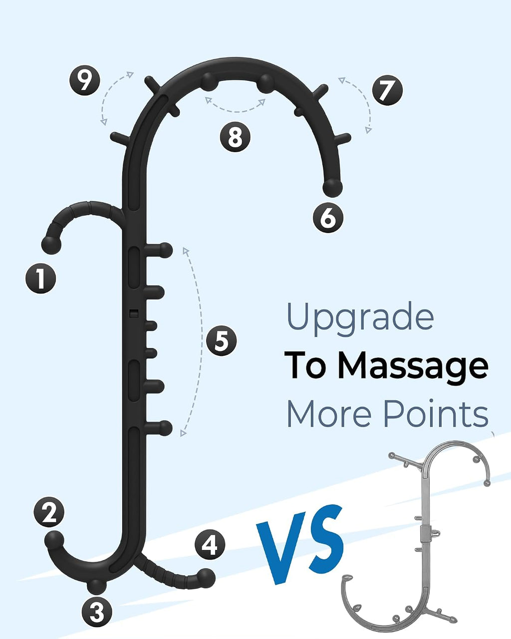 Back and Neck Massager for Pain Relief Deep Tissue, Upgraded Full Body Trigger Point Cane Massage Tools, Therapy