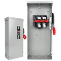 2P 100 Amp Disconnect, Non-Fusible, 120/240V, Upgraded Cover Interlock