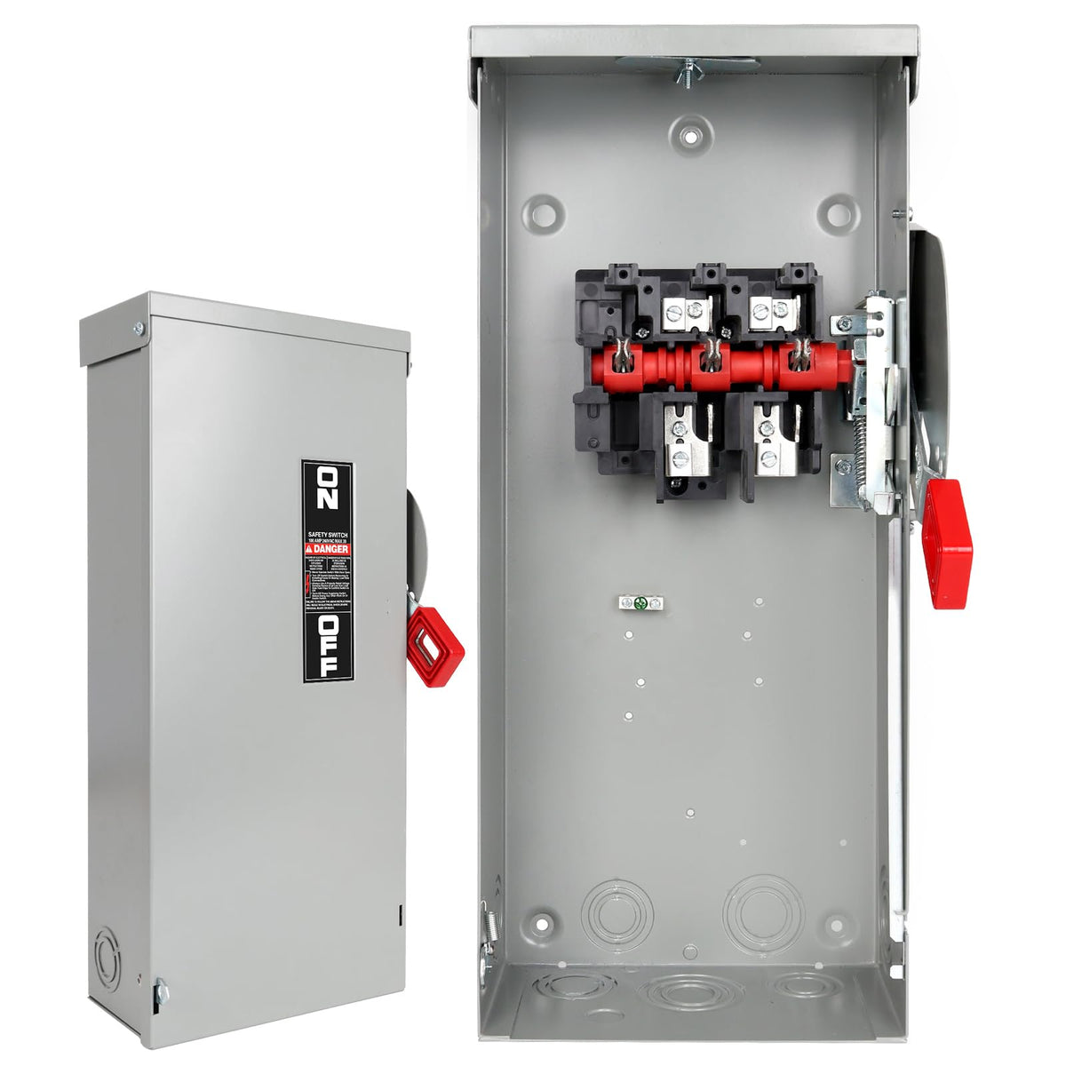 2P 100 Amp Disconnect, Non-Fusible, 120/240V, Upgraded Cover Interlock
