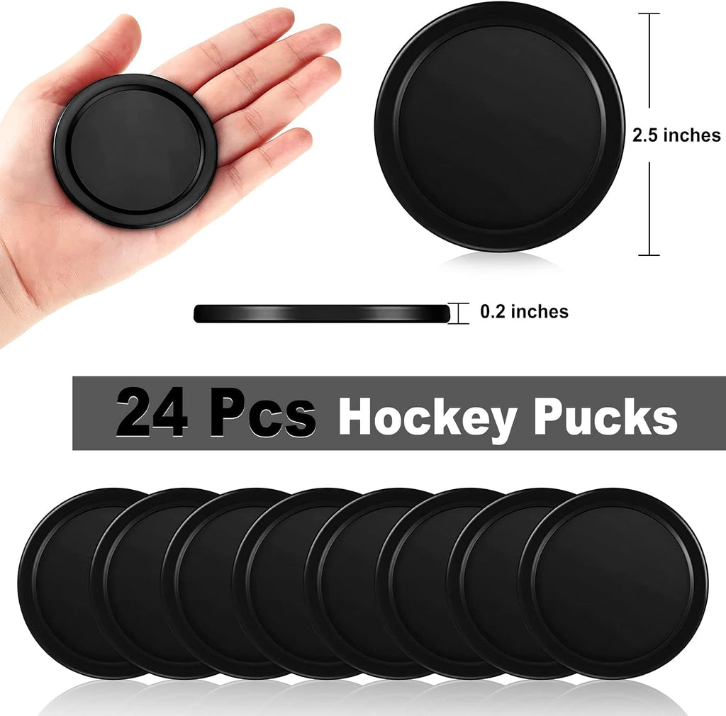 24 Pieces Home Air Hockey Pucks 2.5 Inch Heavy Replacement Pucks for Game Tables Equipment Accessories, 12 Grams