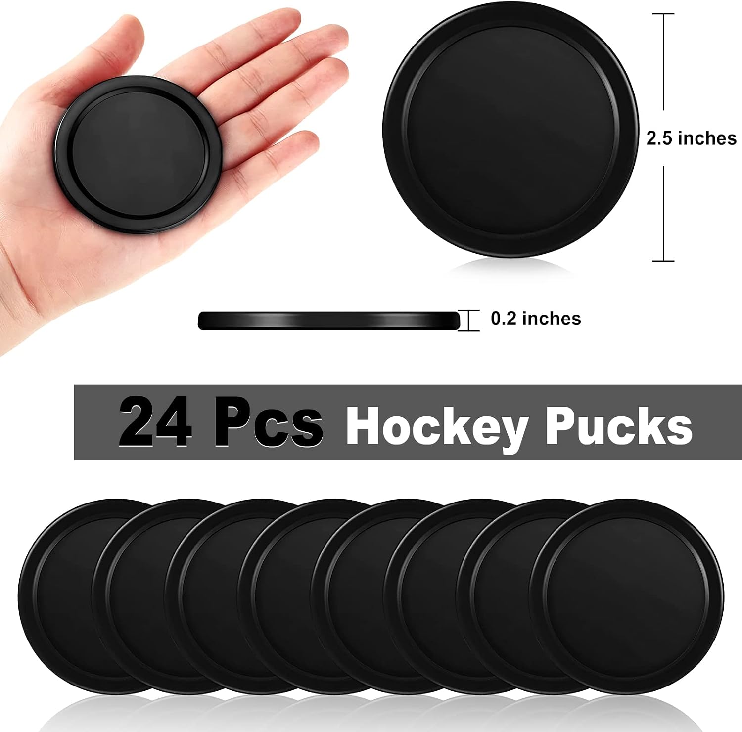 24 Pieces Home Air Hockey Pucks 2.5 Inch Heavy Replacement Pucks for Game Tables Equipment Accessories, 12 Grams