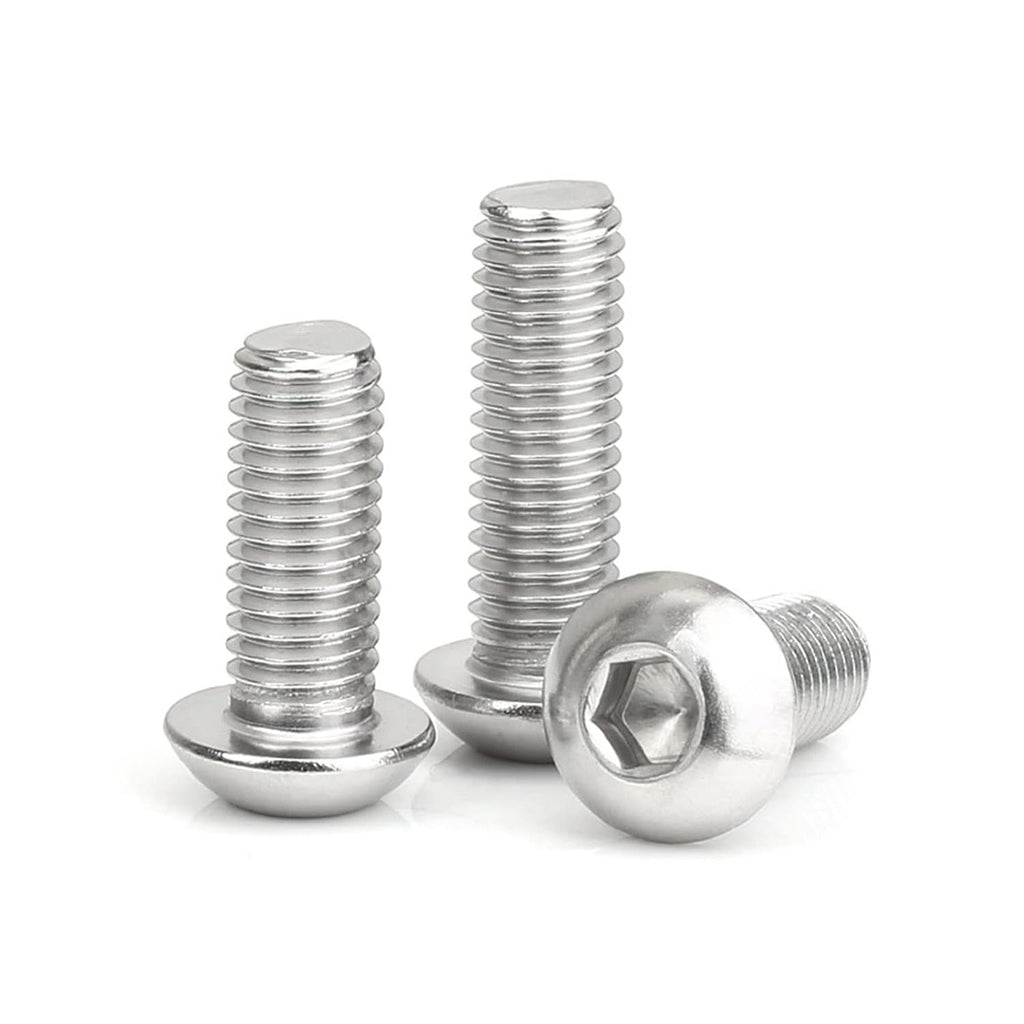 #10-32×1/2" Button Head Socket Cap Screws, Stainless Steel 18-8 (304), Allen Hex Button Head Screws,50PCS