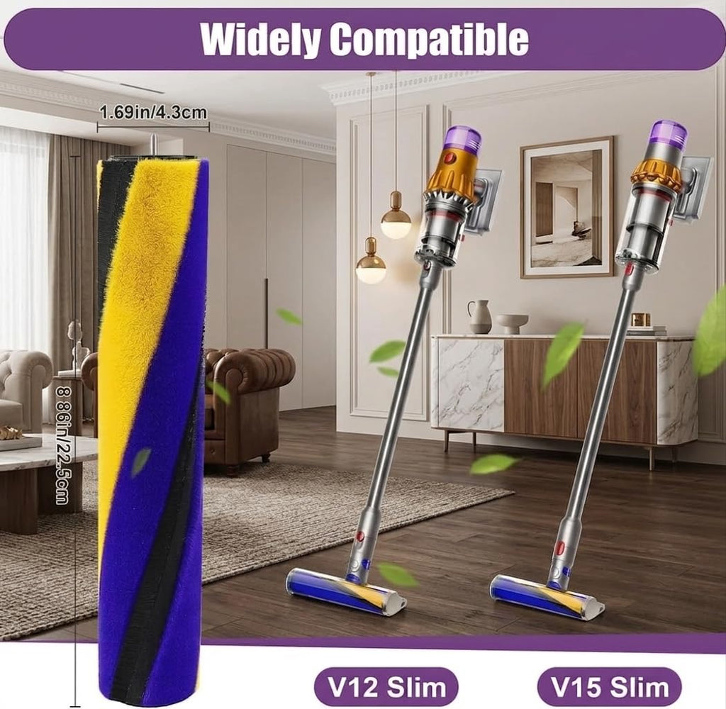 Soft Brush Roller Replacement for Dyson V12 V15 Detect Slim Outsize Series