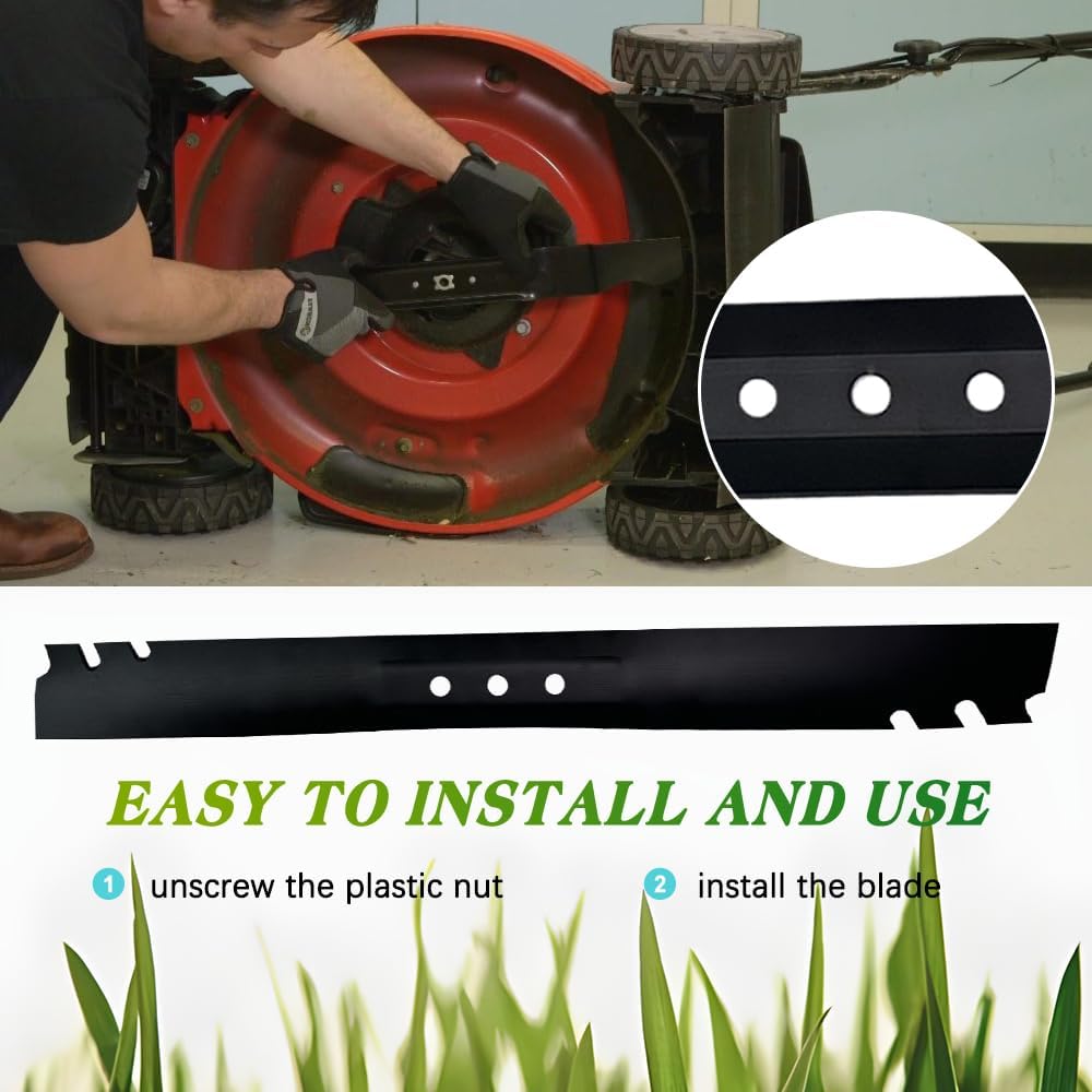 131-4547-03 Mulching Blades Replacement for Toro 22'' Recycler Blades with OE 20330C 20065 104-8697-03 20016 20017 20332 20071 Compatible with Toro Recycler Mower 22 in. Deck 2 PCS
