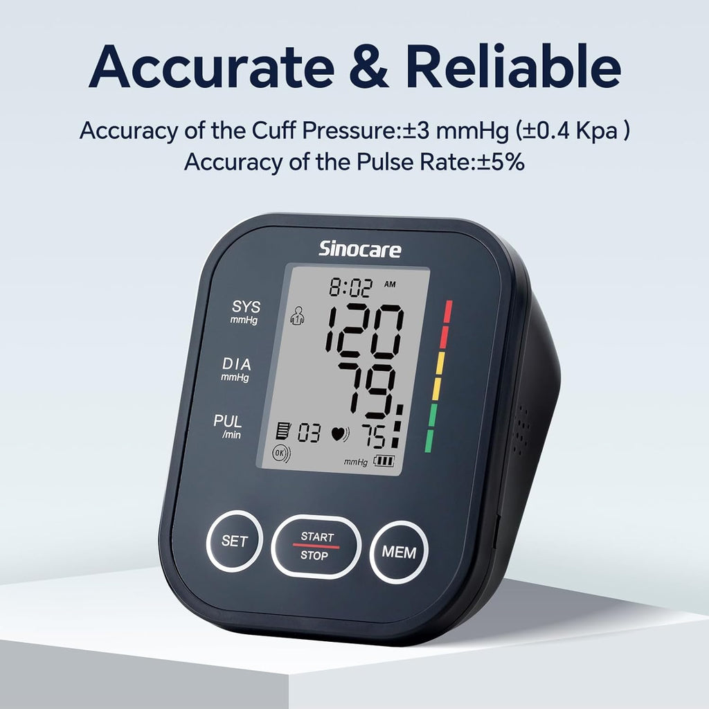 Blood Pressure Monitor, Upper Arm Blood Pressure Monitors for Home Use, Adjustable Arm Cuff 8.6"-16.5", One-Button