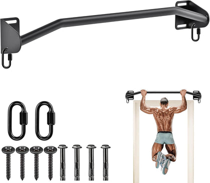 Heavy Duty Welded Pull Up Bar Wall/Joist/Ceiling Mount Chin Up Bar | Multifunctional Pull-up Bars w/Resistance Band