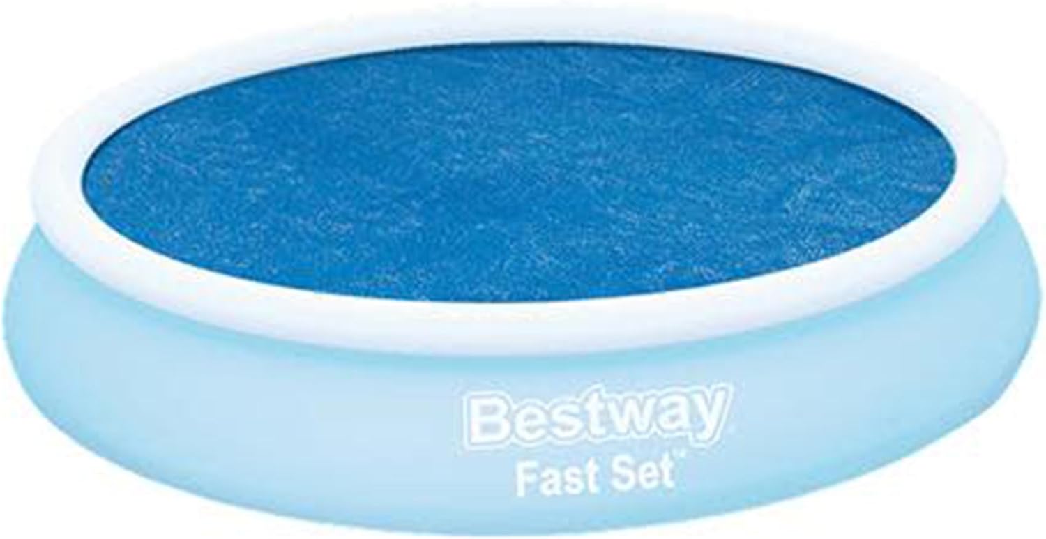Round Solar Pool Cover for 10’ Round Above Ground Swimming Pools - Heat Retention & Protection from Debris