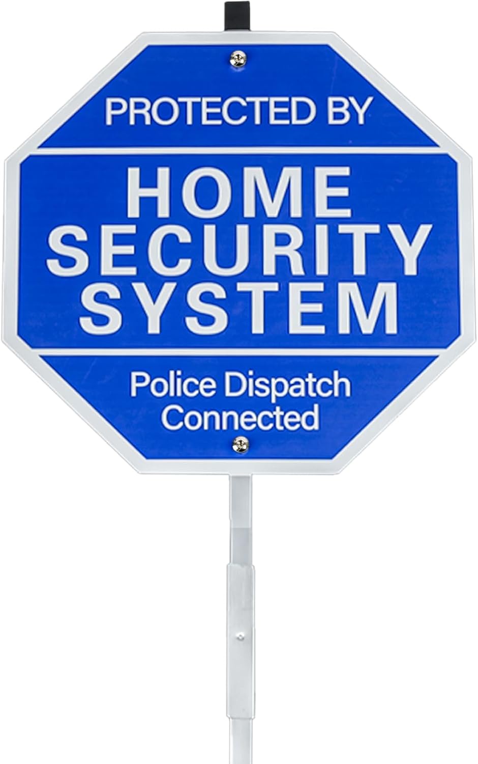 Protected By Home Security System Signs for Yard - 10" x 28" Police Dispatch Connected Warning Sign with Ground
