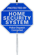 Protected By Home Security System Signs for Yard - 10" x 28" Police Dispatch Connected Warning Sign with Ground