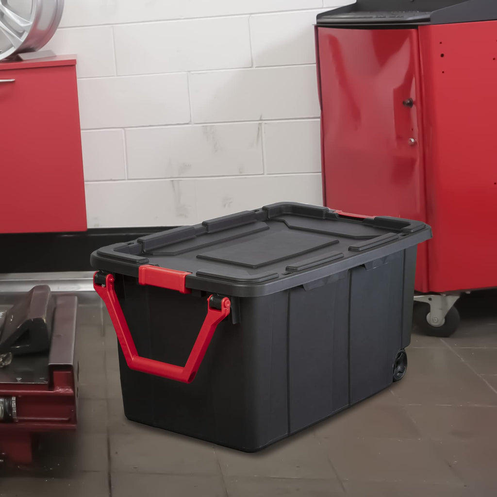Storage Bins 40 Gallon Heavy-Duty Plastic Storage Bins, 2 Pack Container Totes with Durable Lid and Secure Latching
